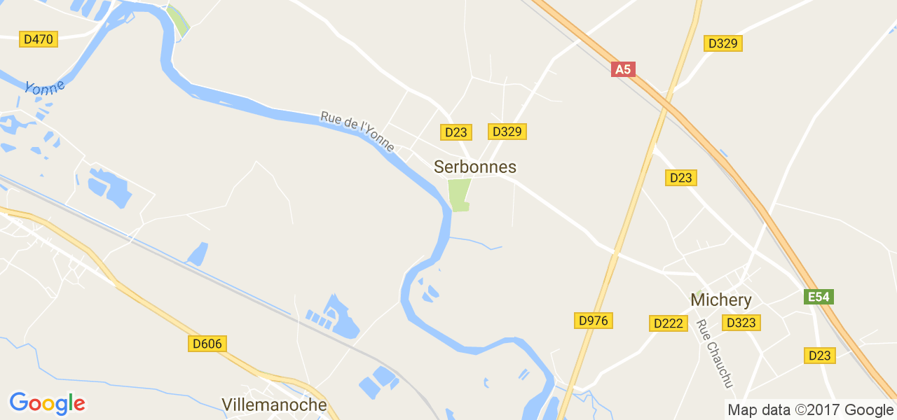 map de la ville de Serbonnes