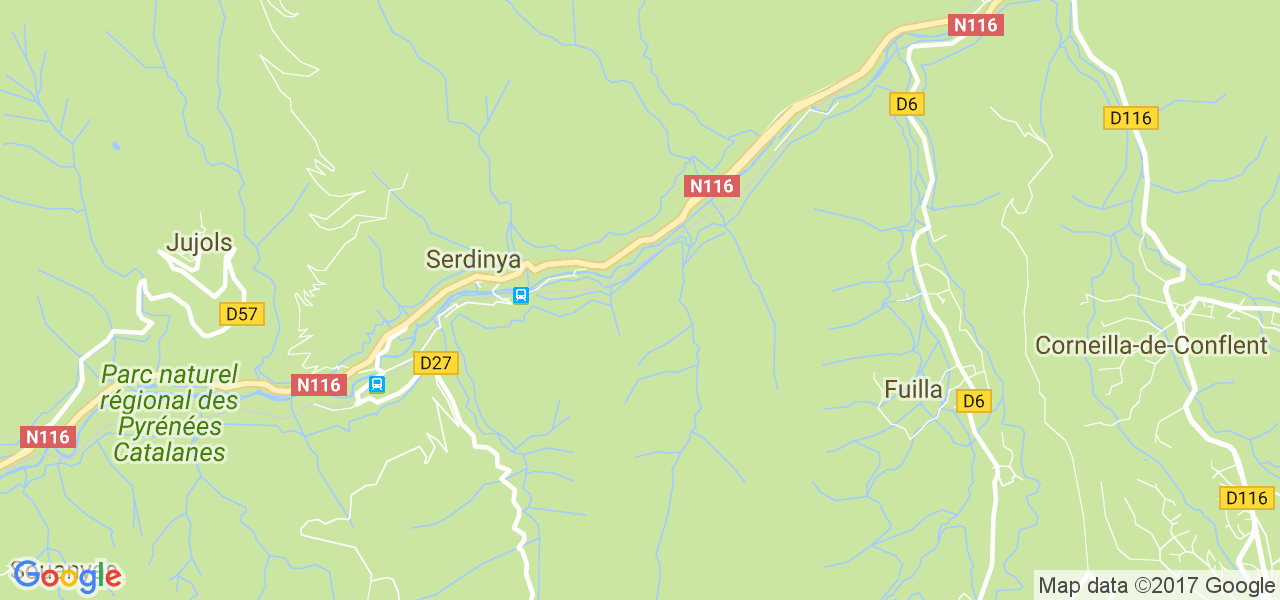 map de la ville de Serdinya