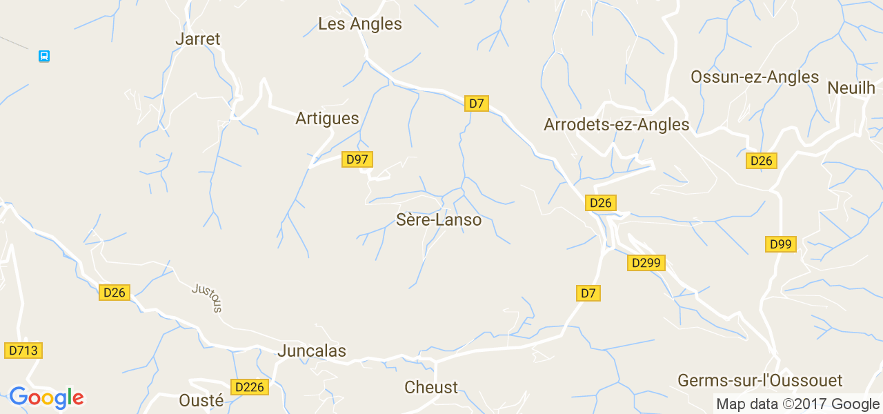 map de la ville de Sère-Lanso