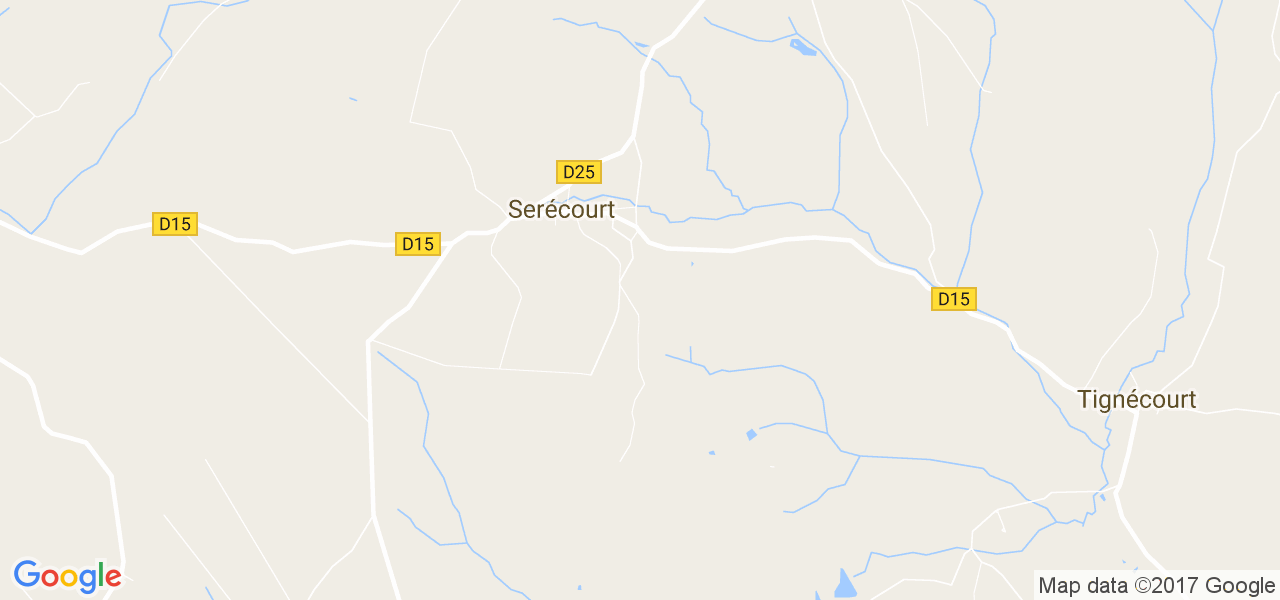 map de la ville de Serécourt