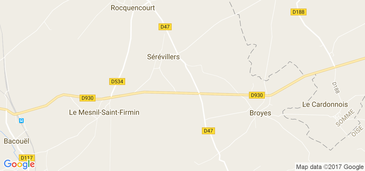 map de la ville de Sérévillers