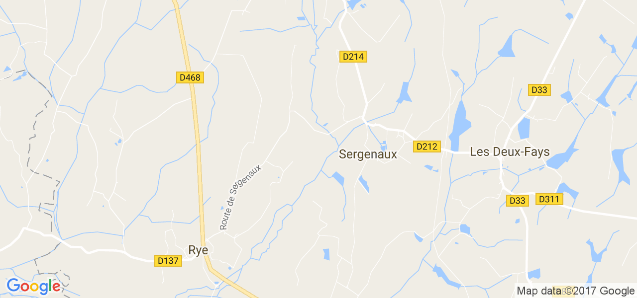 map de la ville de Sergenaux