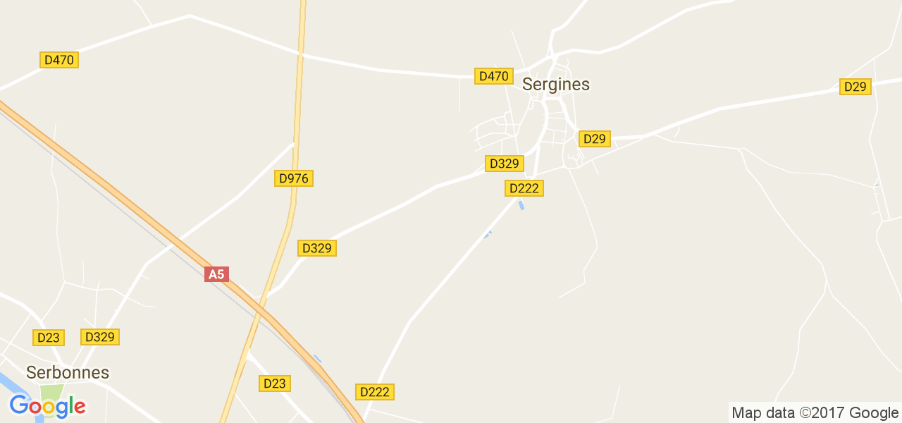 map de la ville de Sergines