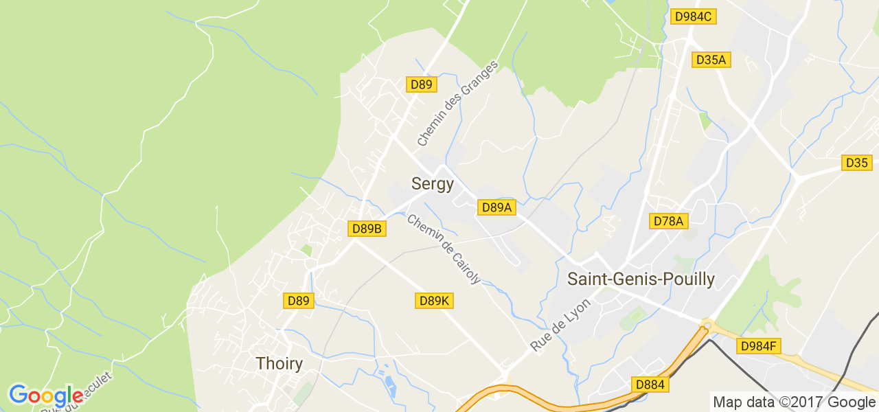 map de la ville de Sergy