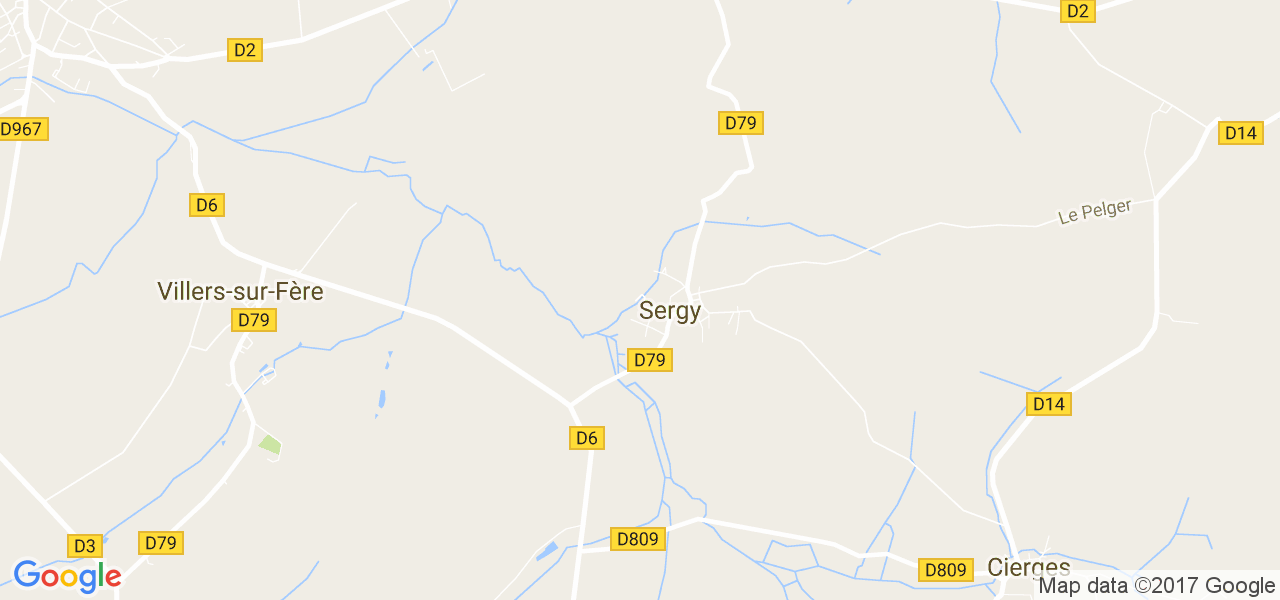 map de la ville de Sergy