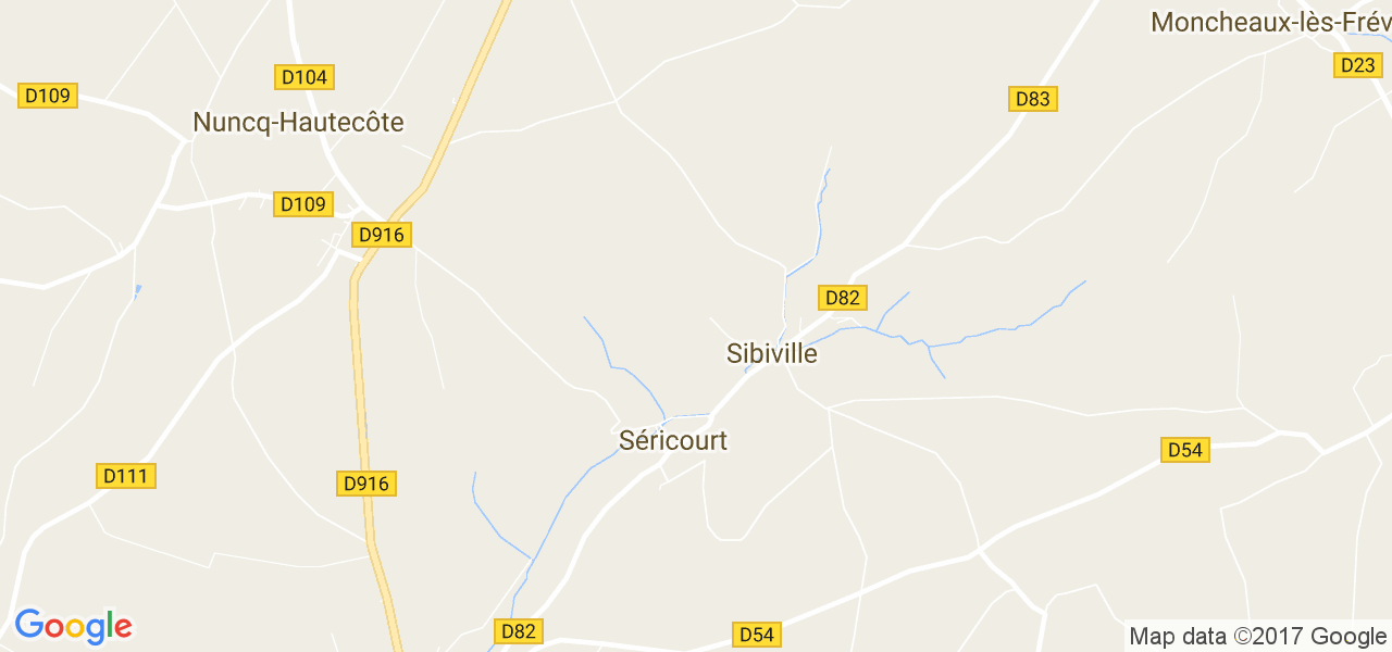 map de la ville de Séricourt