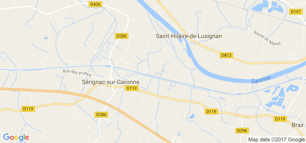 map de la ville de Sérignac-sur-Garonne