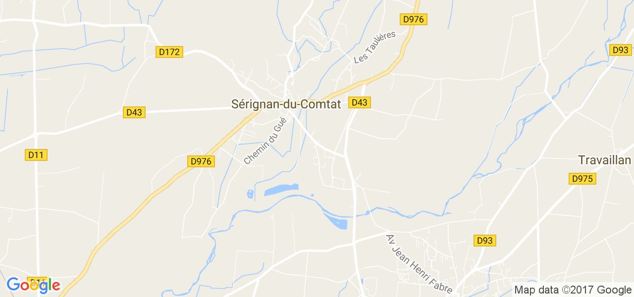 map de la ville de Sérignan-du-Comtat