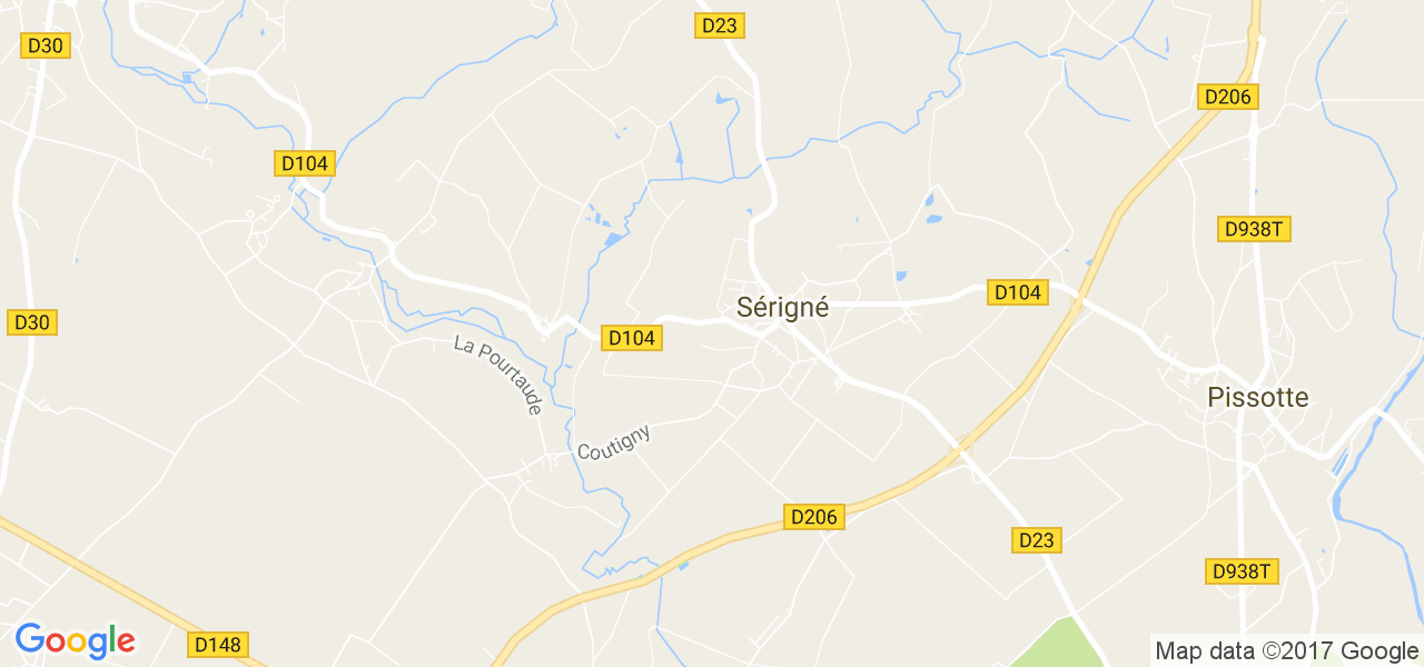 map de la ville de Sérigné