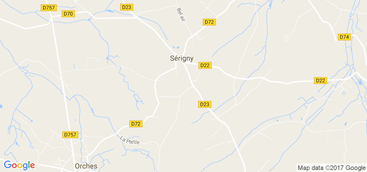 map de la ville de Sérigny