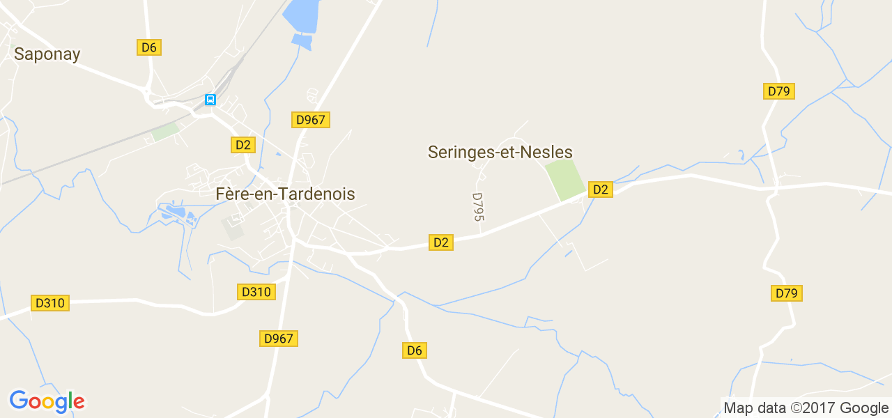 map de la ville de Seringes-et-Nesles