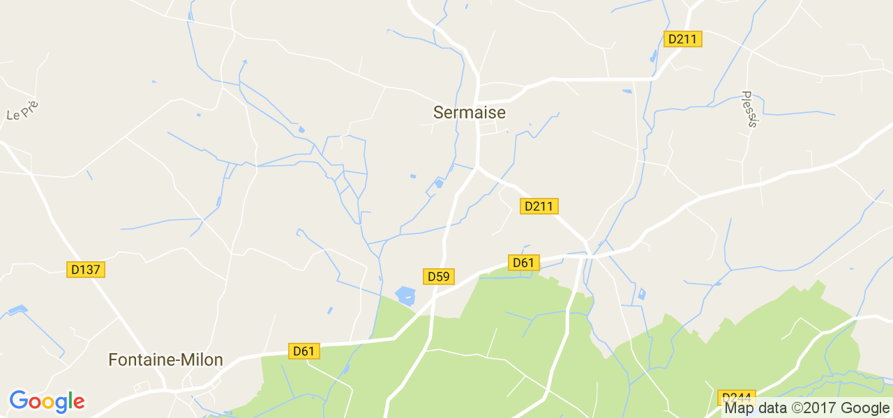 map de la ville de Sermaise