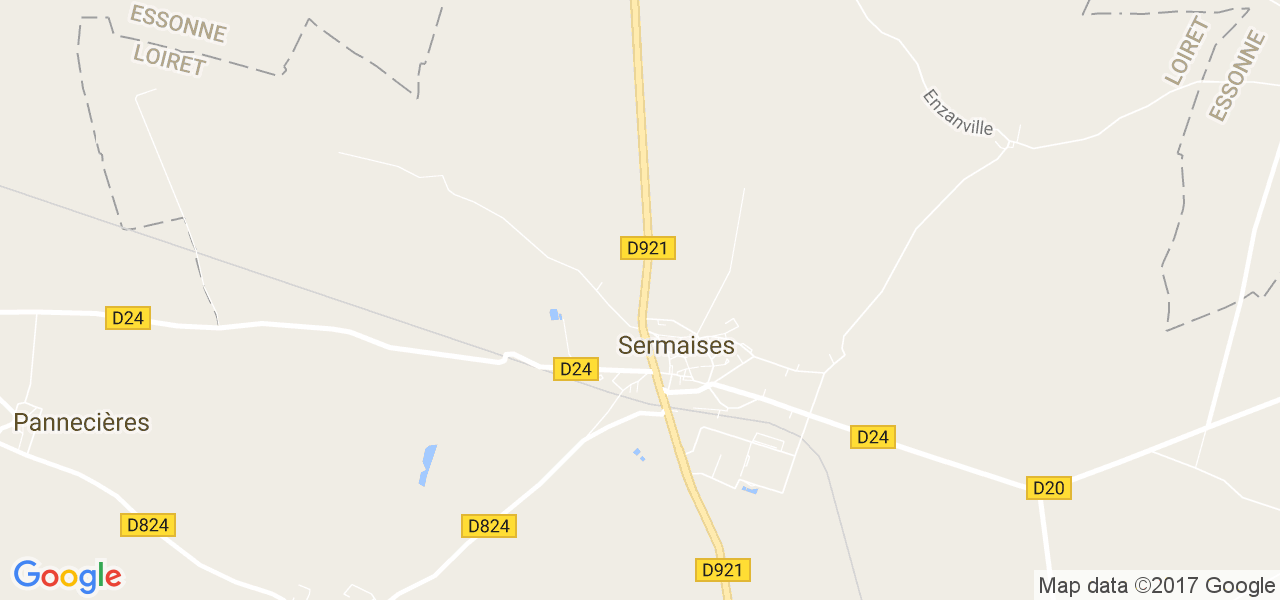 map de la ville de Sermaises