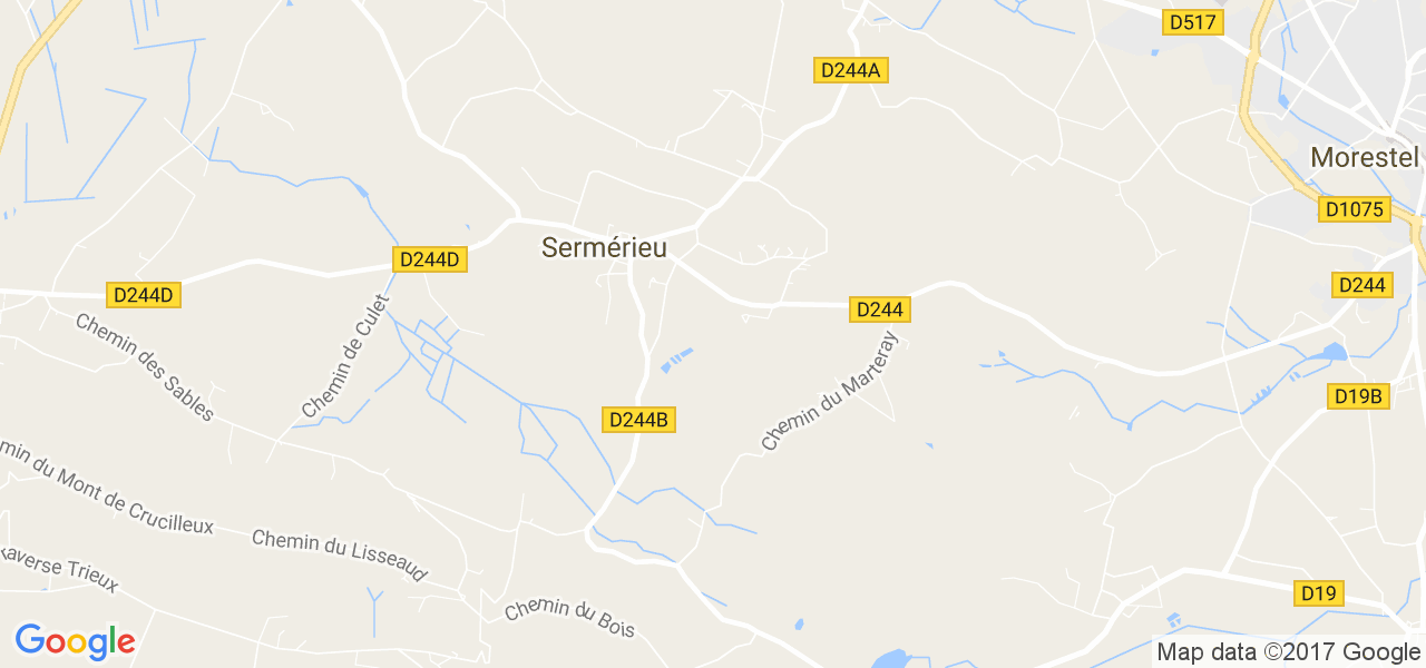 map de la ville de Sermérieu