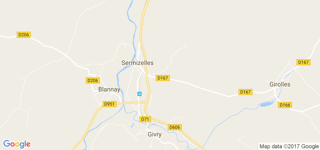 map de la ville de Sermizelles