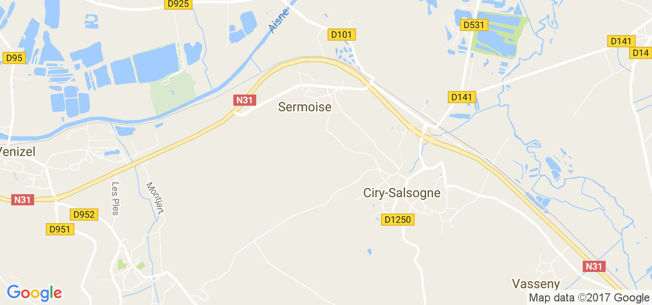 map de la ville de Sermoise