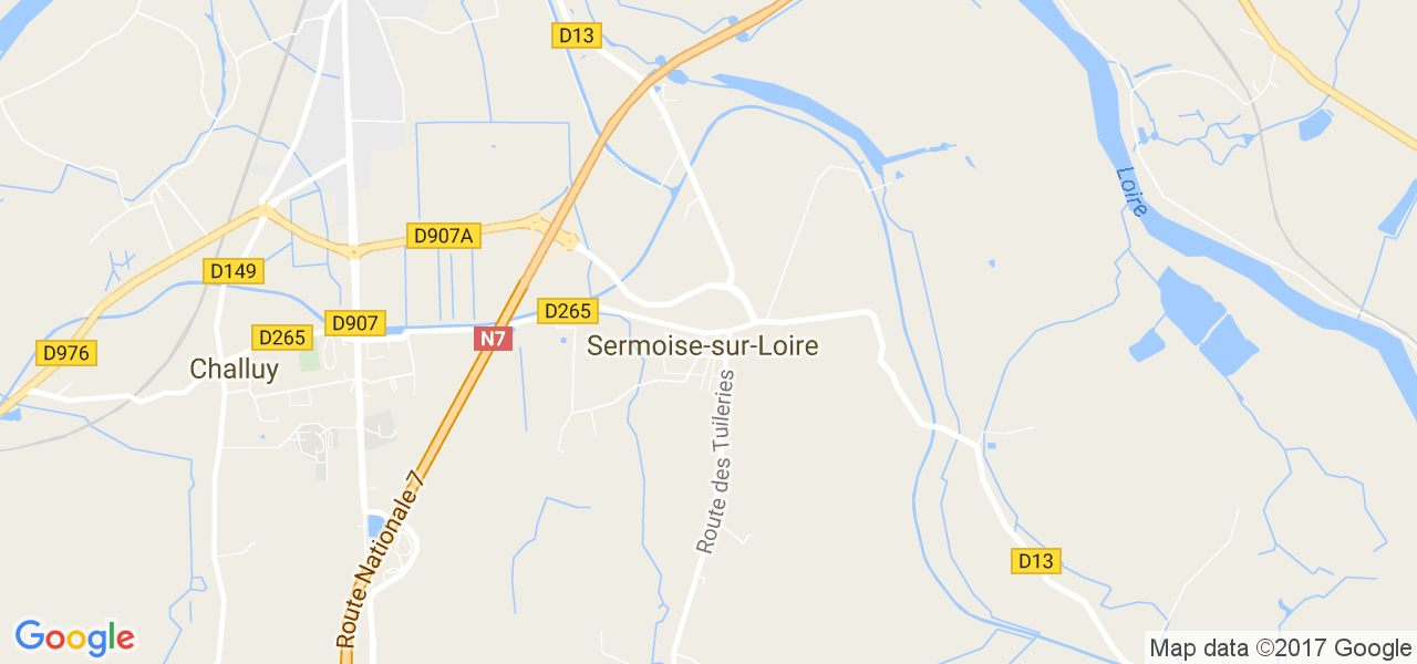 map de la ville de Sermoise-sur-Loire