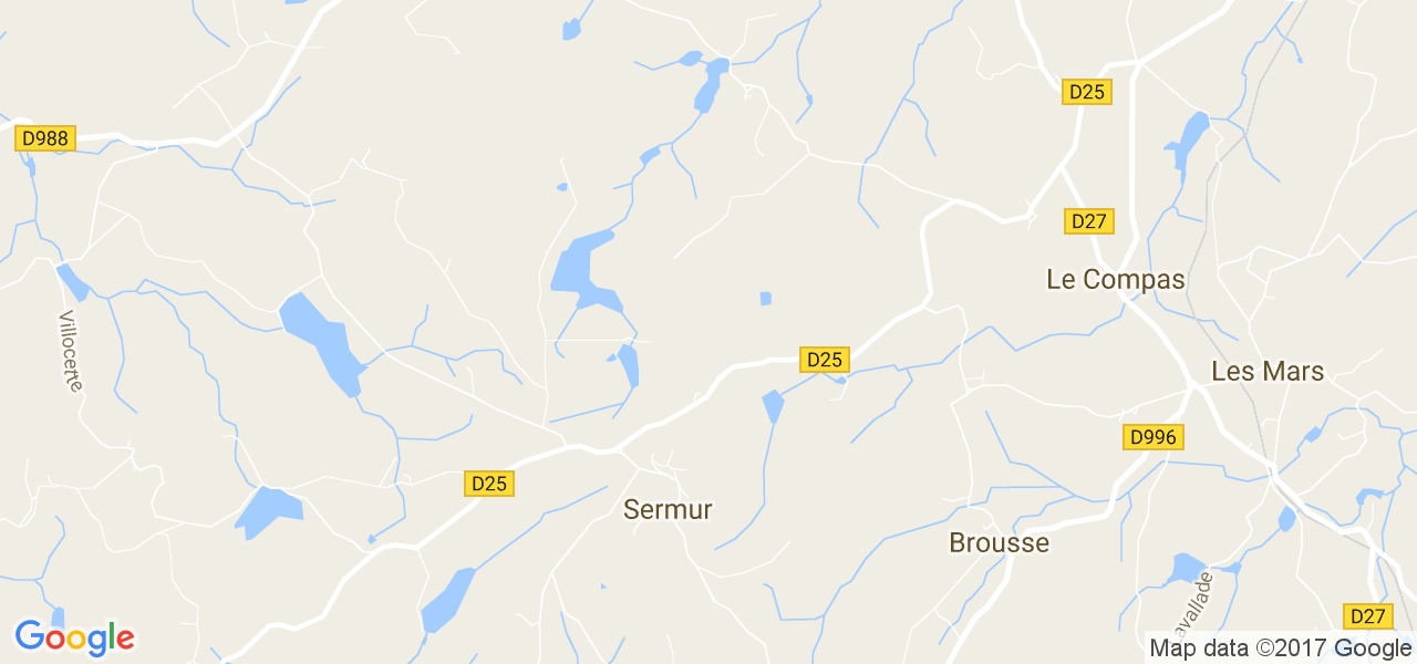 map de la ville de Sermur