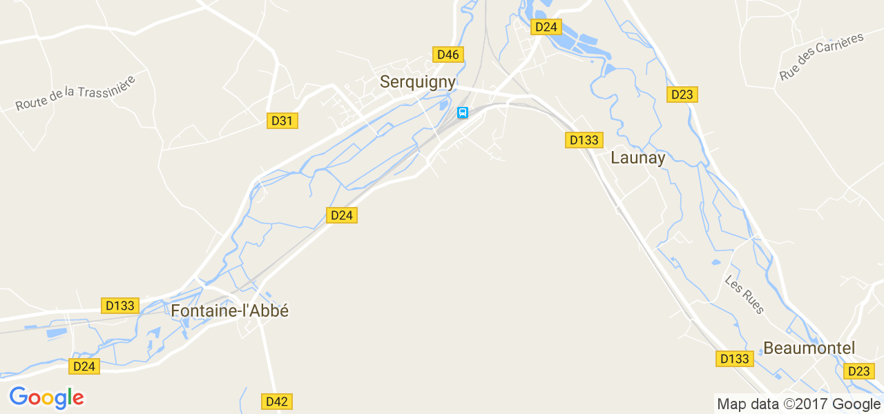 map de la ville de Serquigny