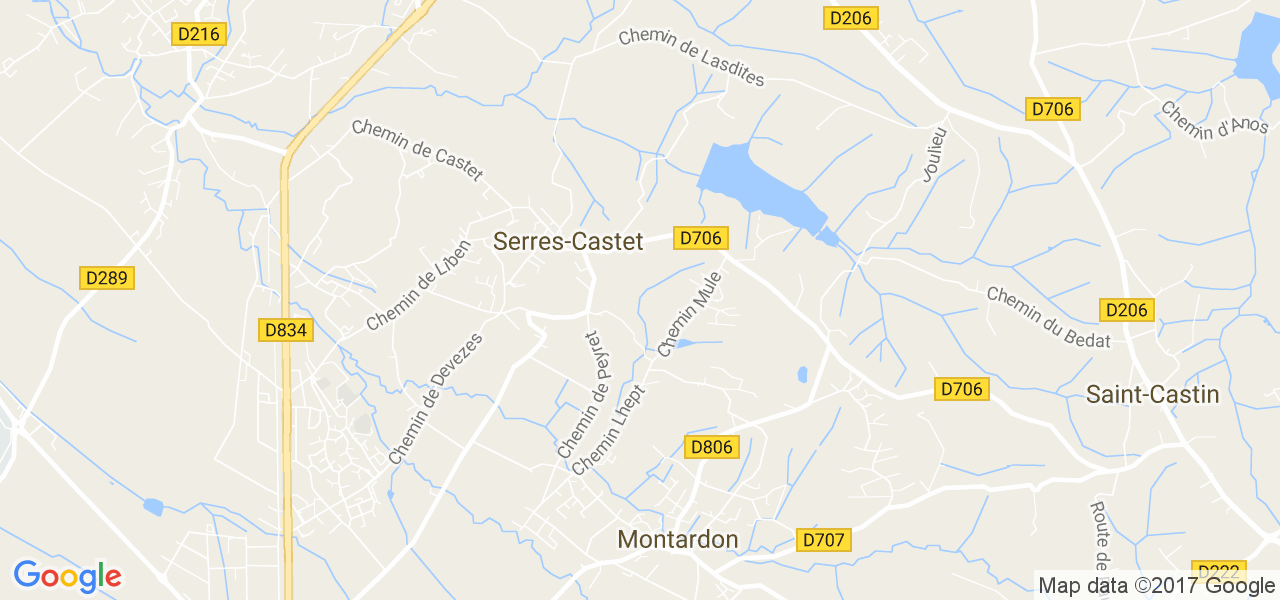 map de la ville de Serres-Castet