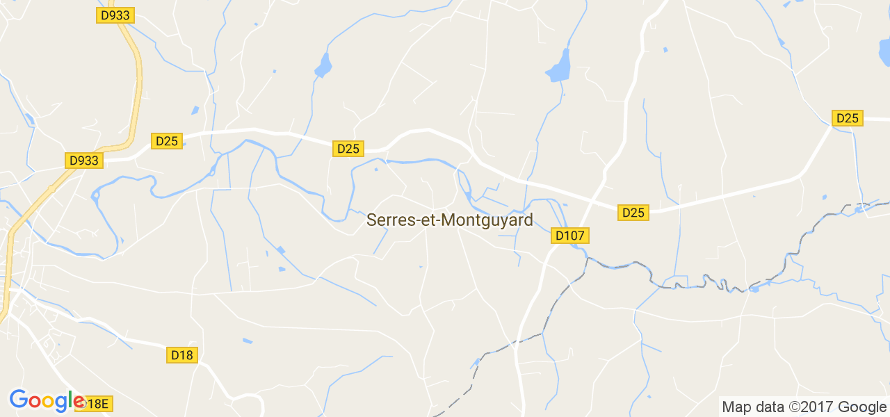 map de la ville de Serres-et-Montguyard