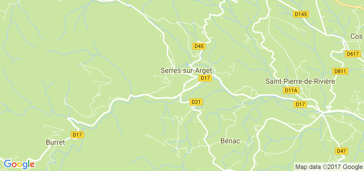 map de la ville de Serres-sur-Arget