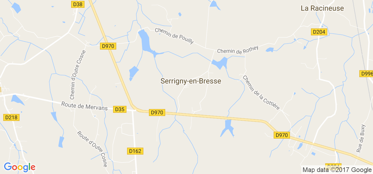 map de la ville de Serrigny-en-Bresse