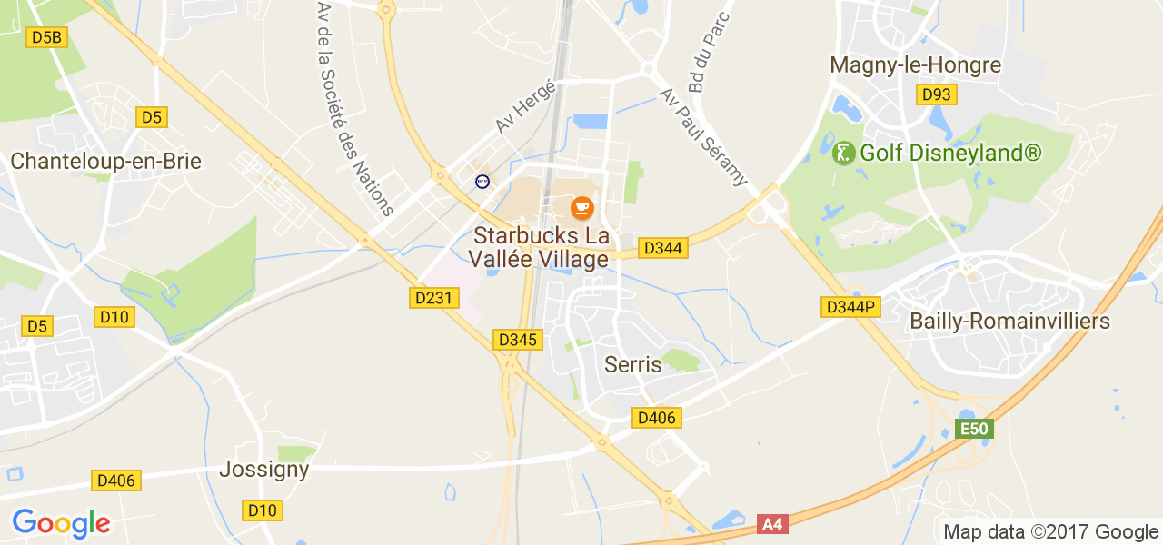 map de la ville de Serris