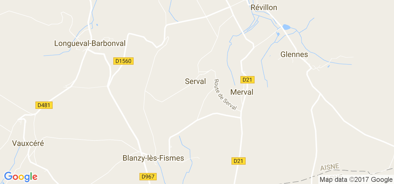 map de la ville de Serval