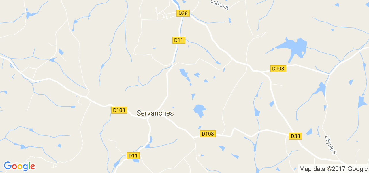 map de la ville de Servanches