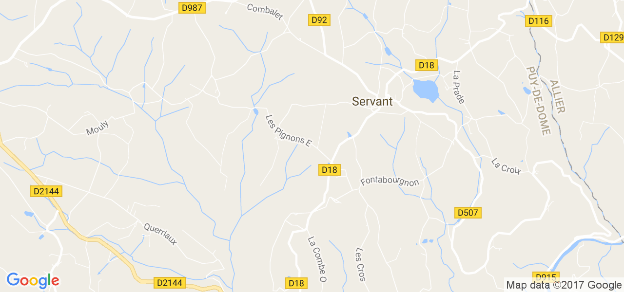 map de la ville de Servant