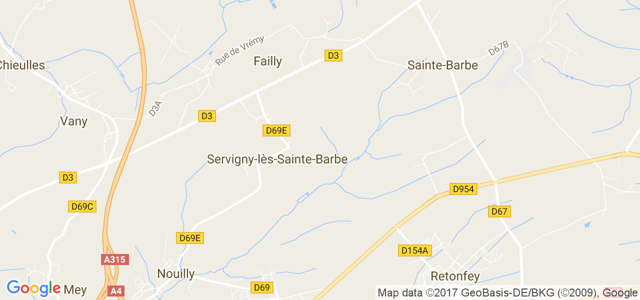 map de la ville de Servigny-lès-Sainte-Barbe