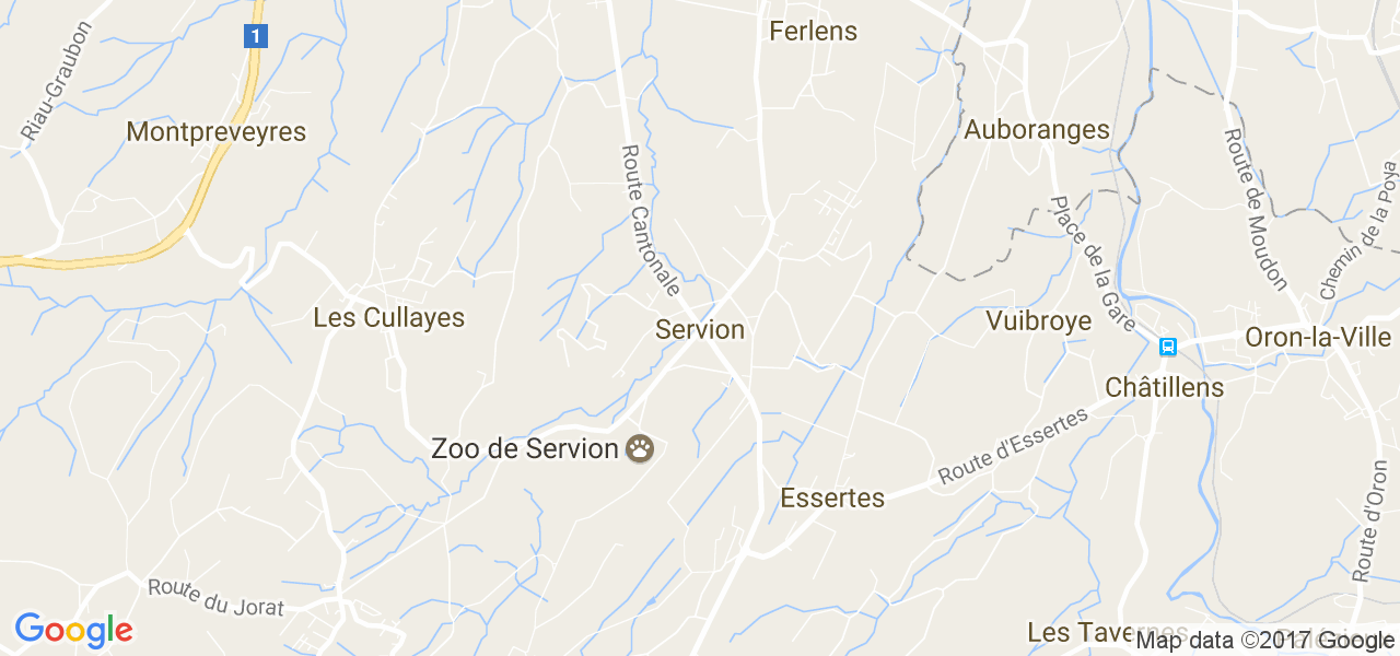 map de la ville de Servion