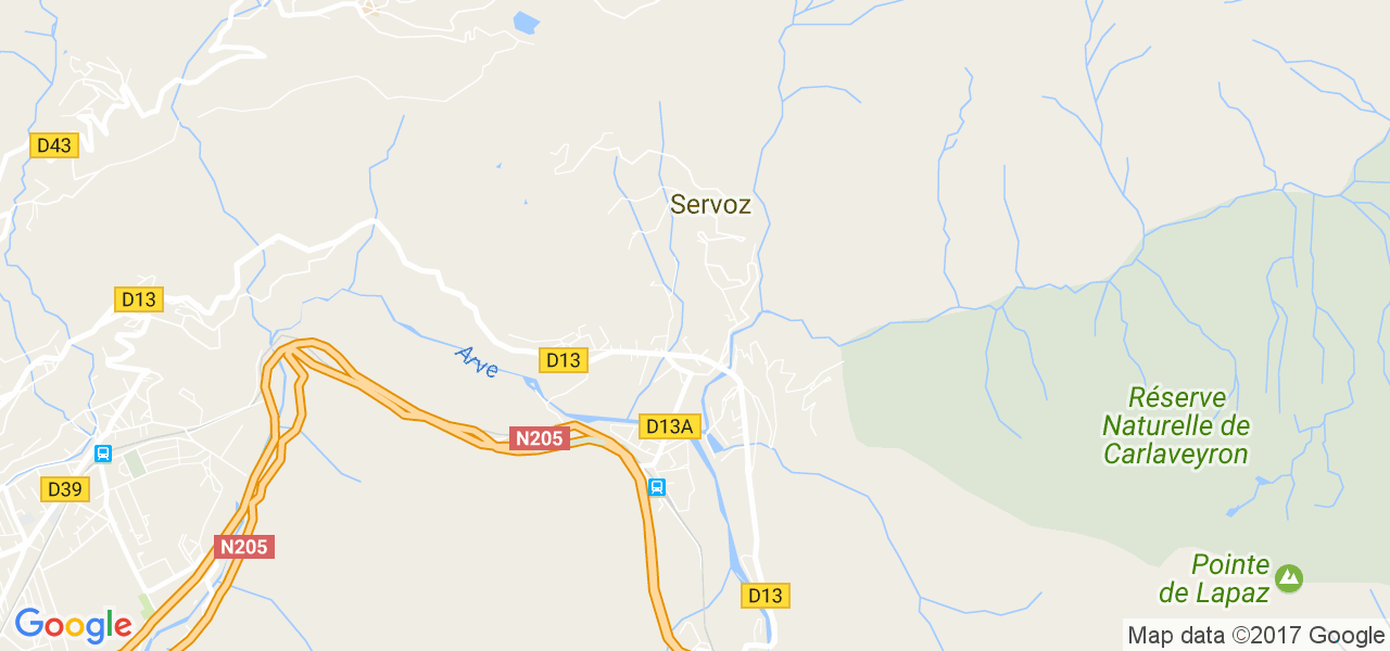 map de la ville de Servoz