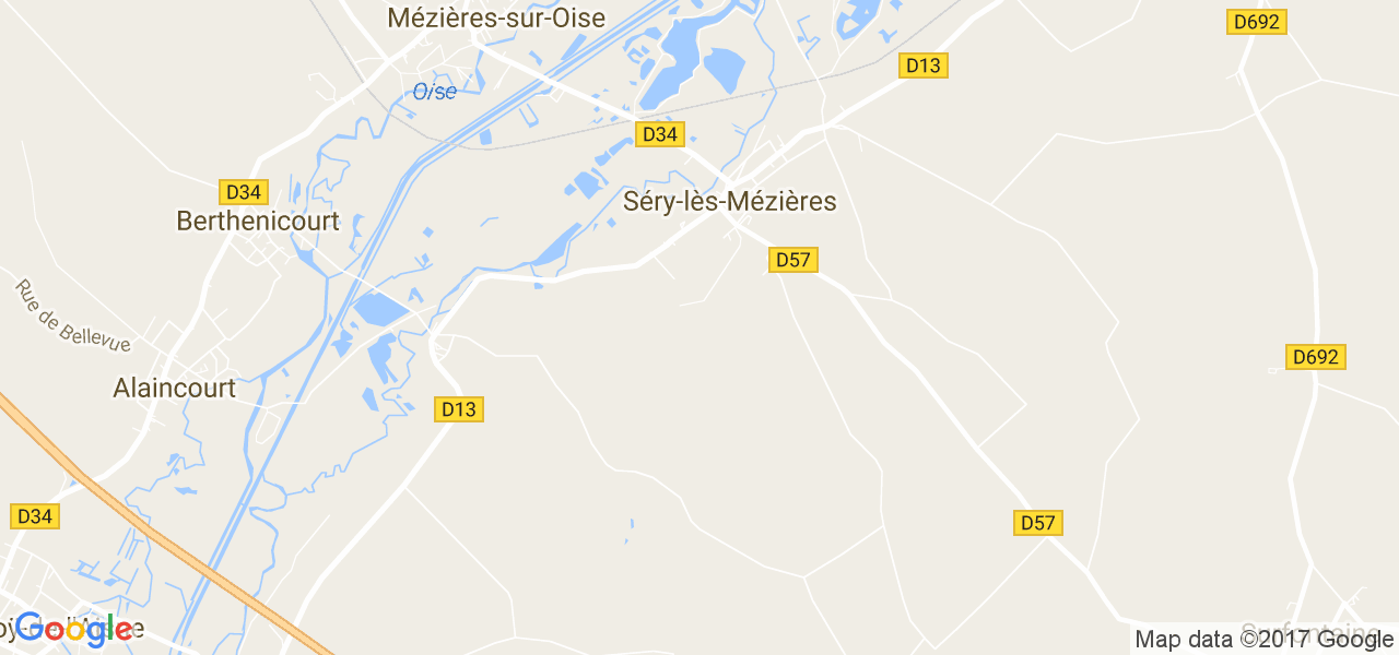 map de la ville de Séry-lès-Mézières