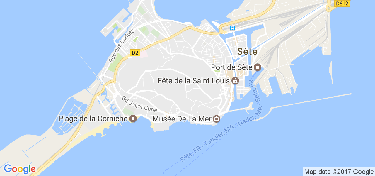 map de la ville de Sète