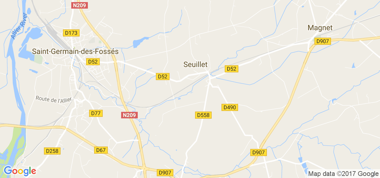 map de la ville de Seuillet