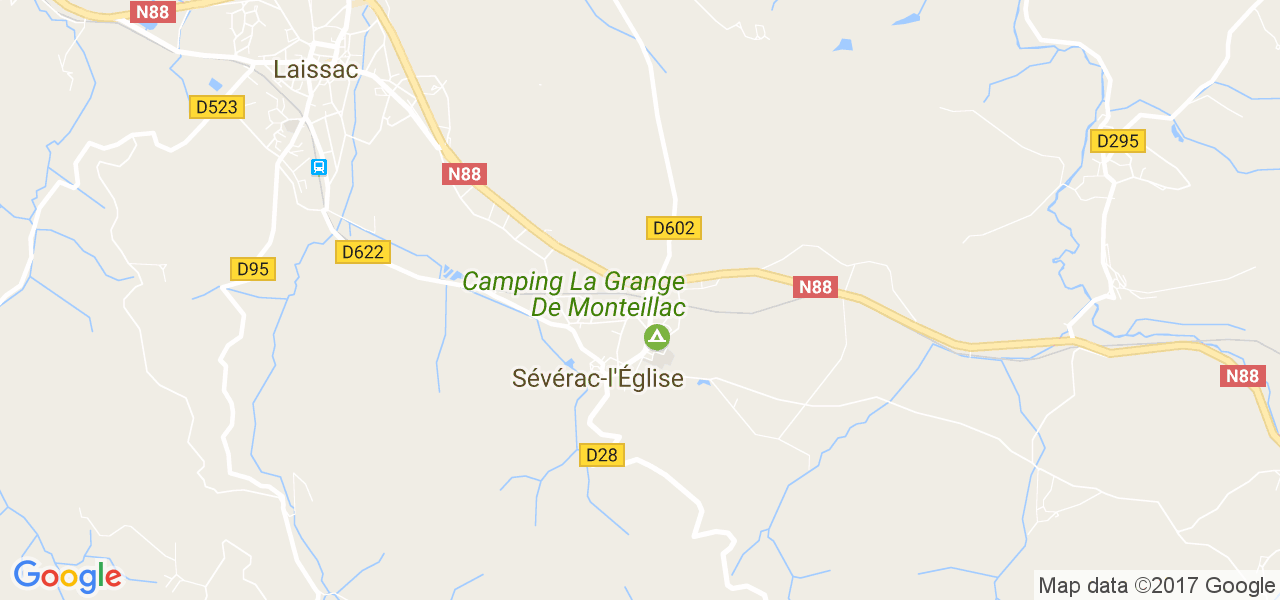 map de la ville de Sévérac-l'Église