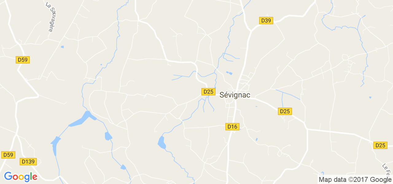 map de la ville de Sévignac