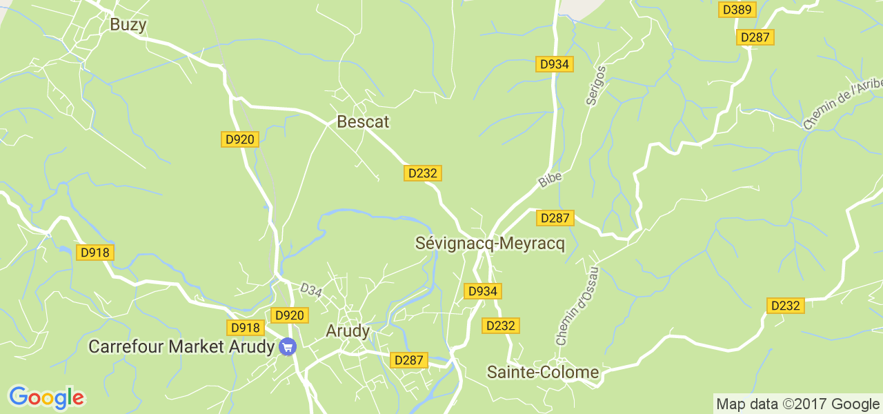 map de la ville de Sévignacq-Meyracq