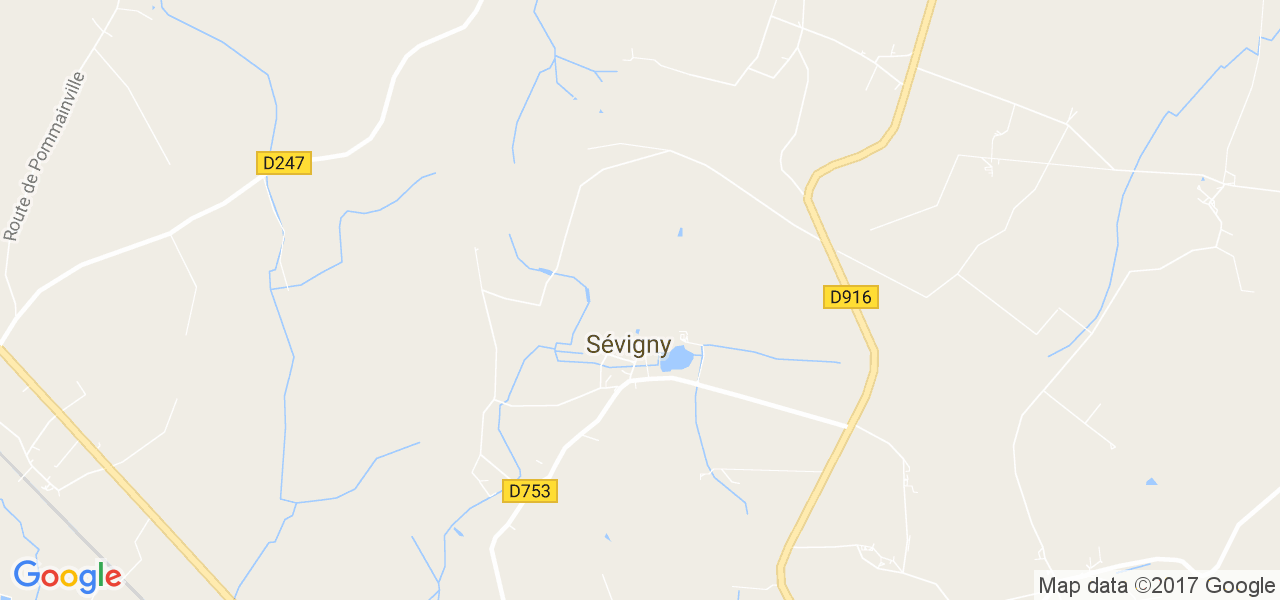 map de la ville de Sévigny