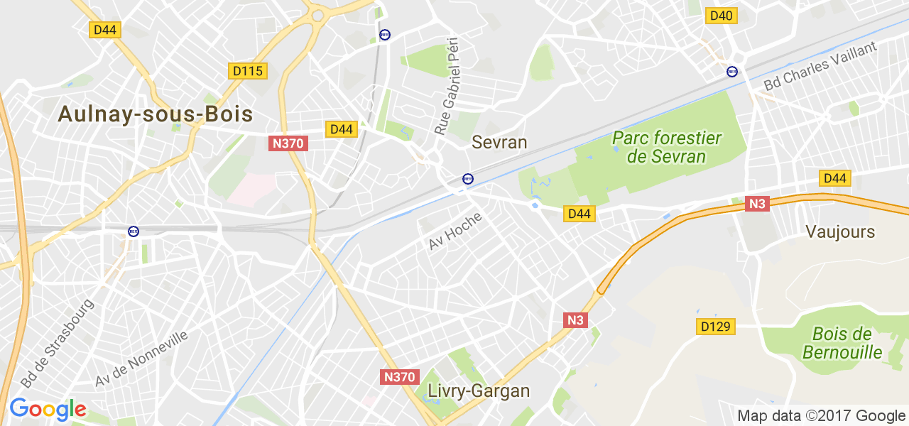 map de la ville de Sevran