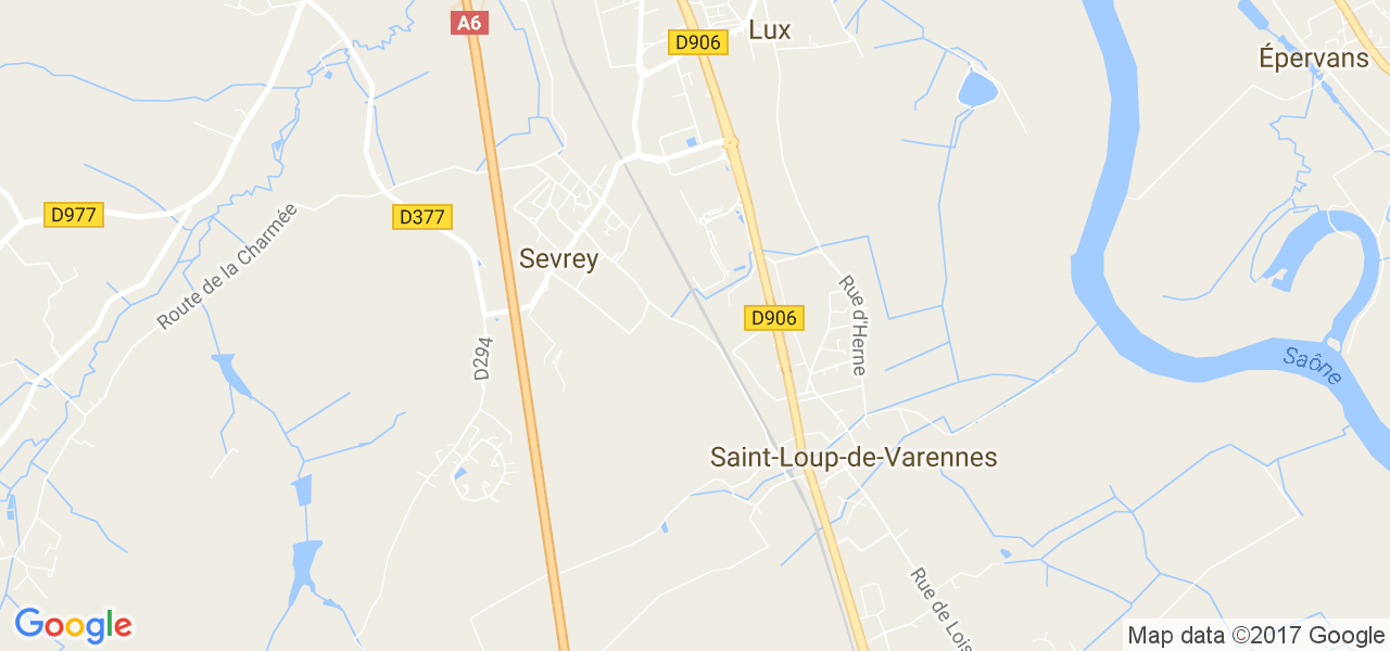 map de la ville de Sevrey