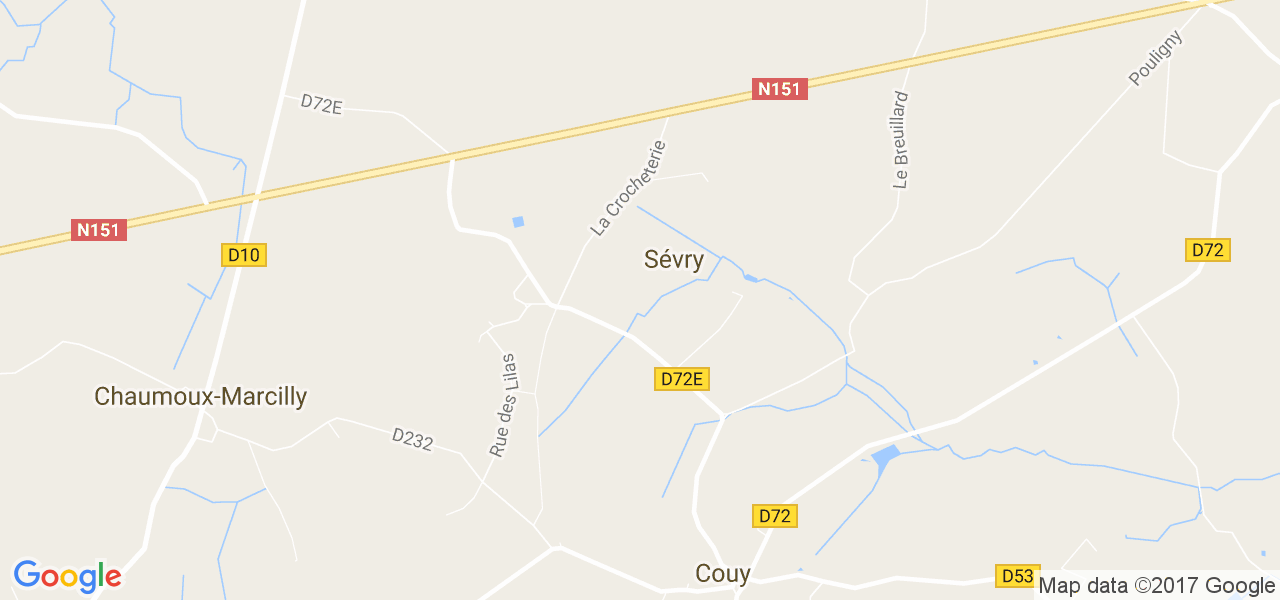 map de la ville de Sévry