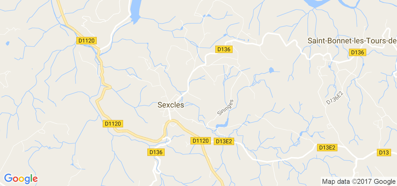 map de la ville de Sexcles