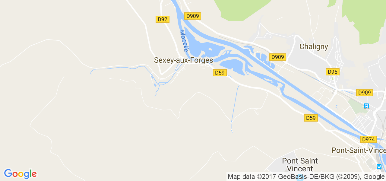 map de la ville de Sexey-aux-Forges