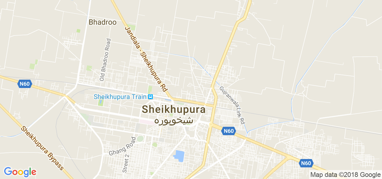 map of the city of Sheikhu Pura