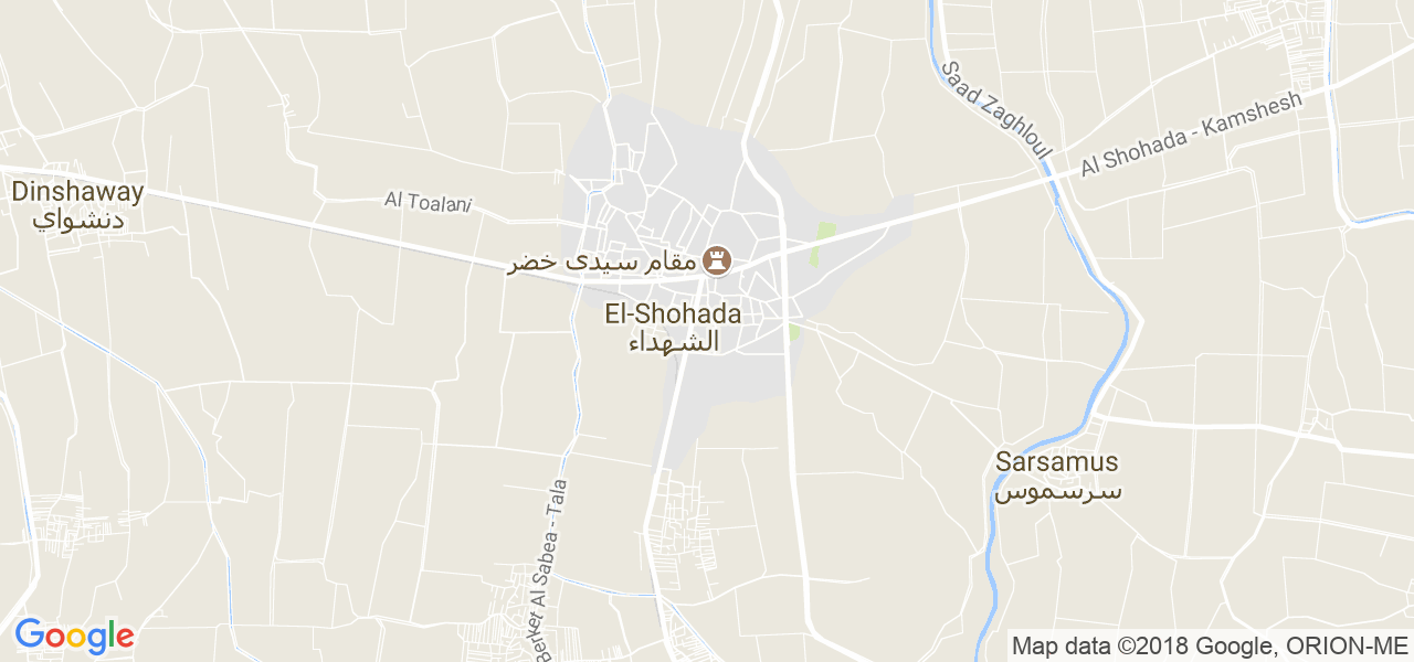 map de la ville de Shibin el Kom