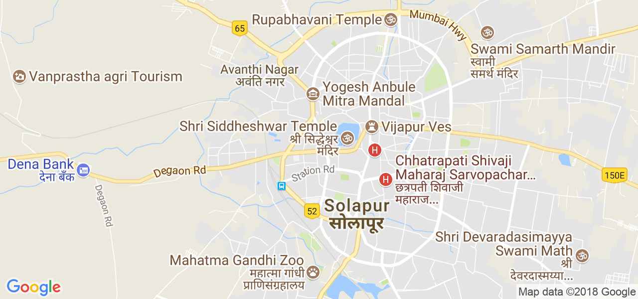 map of the city of Sholapur