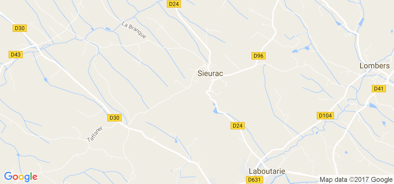 map de la ville de Sieurac